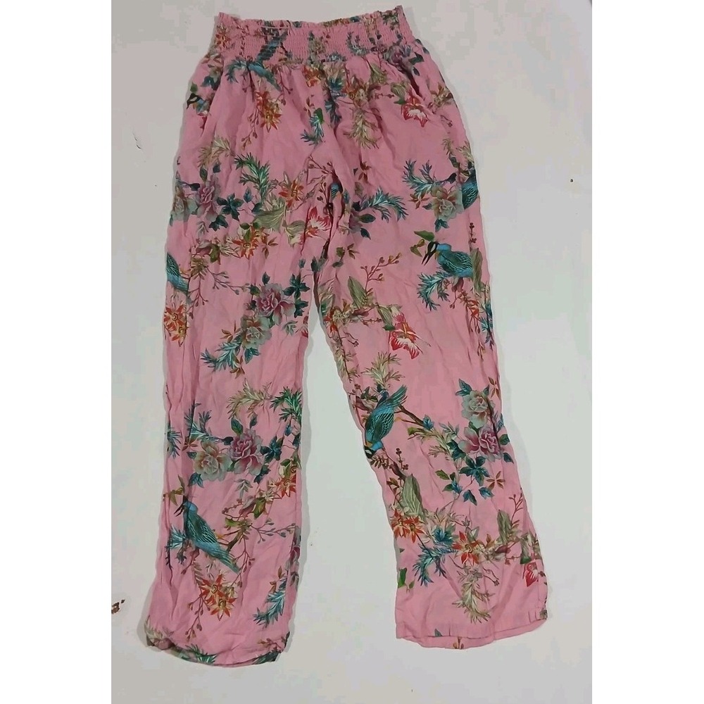 Johnny Was California Floral Coverup Jogger Pants Size Small Floral Pull On Boho